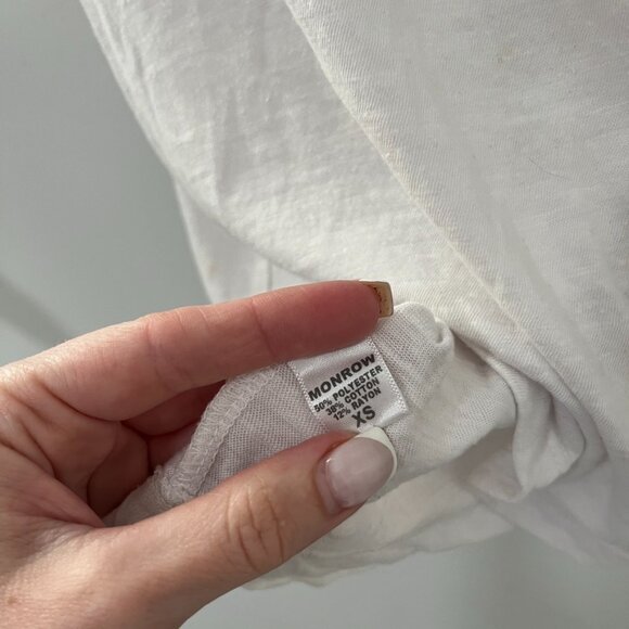 Monrow Basic White Short Sleeve Tee Size XS - Picture 5 of 7